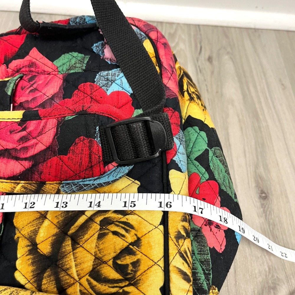 Vera Bradley Backpack OS Havana Rose Floral & Butterfly Quilted Campus Tech - Picture 10 of 12